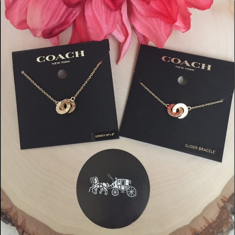🆕 COACH Interlocking Open Circle Necklace Bracelet